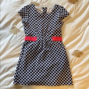 Gymboree Navy and White Checkered Dress with Red Highlights